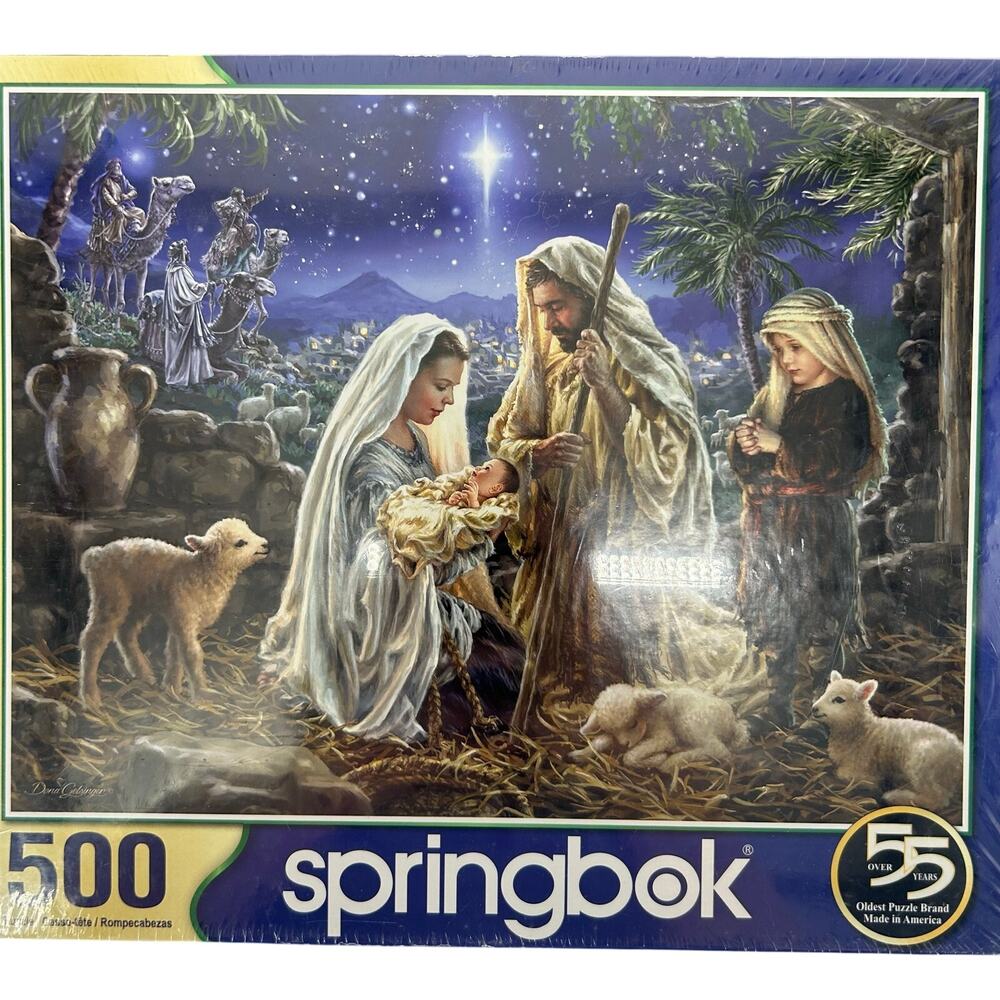 Vintage Springbok Let Us Adore Him 500 Pc Christmas Nativity Jigsaw Puzzle NEW